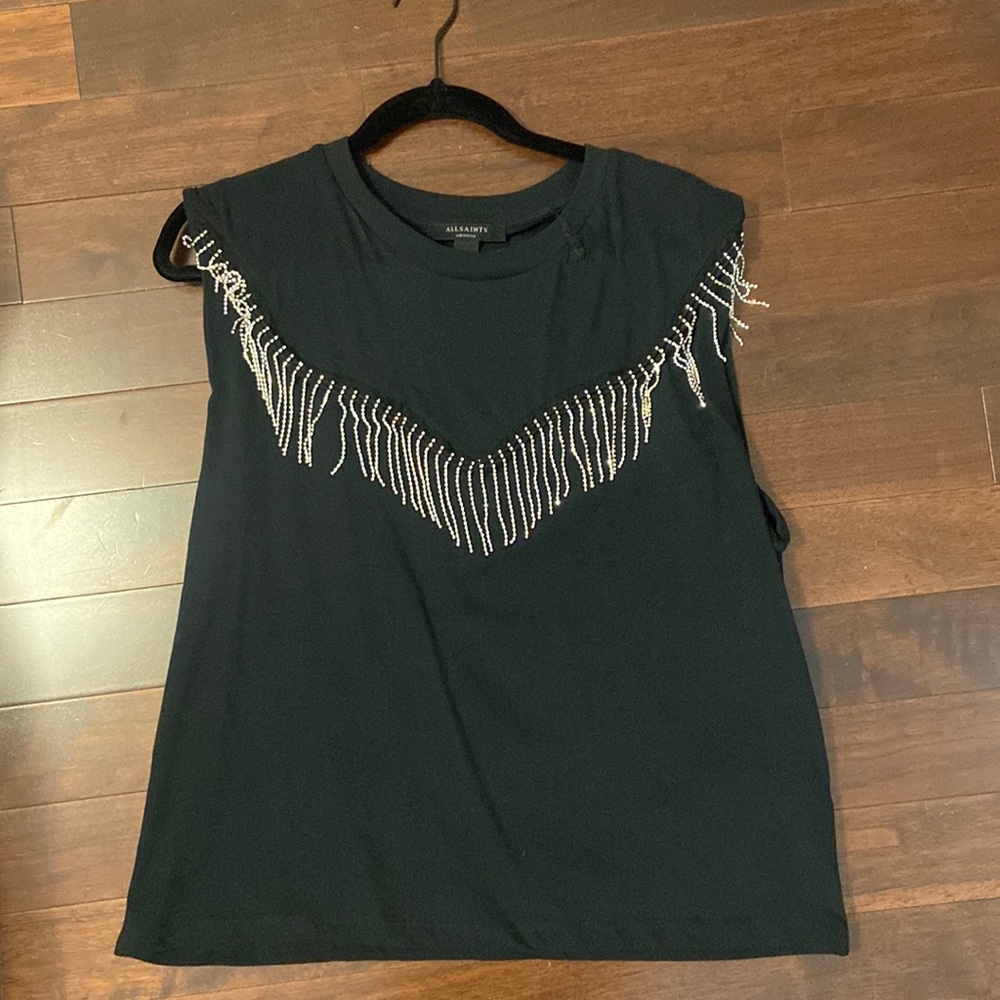 AllSaints Sparkle Fringe Tank